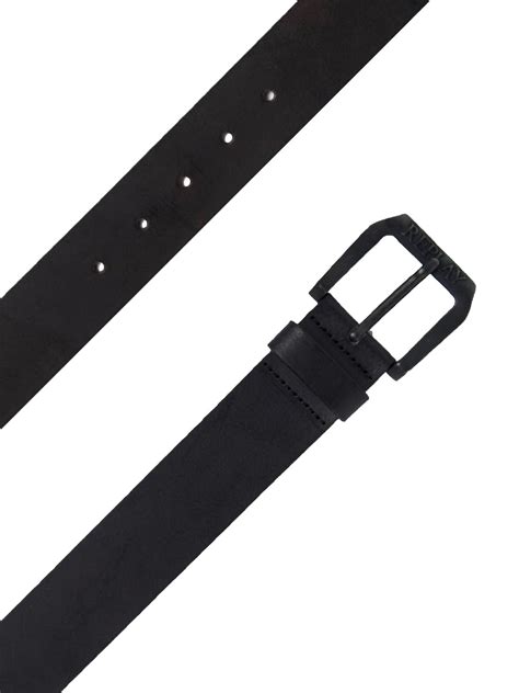 Black Brushed Leather Belt 